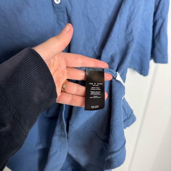 Rag & Bone Mercer Linen Blend Polo Collared Neckline Short Sleeve Shirt Size XXL - Picture 5 of 6